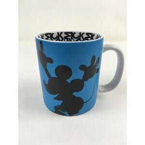 Mickey Mouse Coffee/Tea Mug Teal/ Black Original Tag Silhouette Inside Graphic